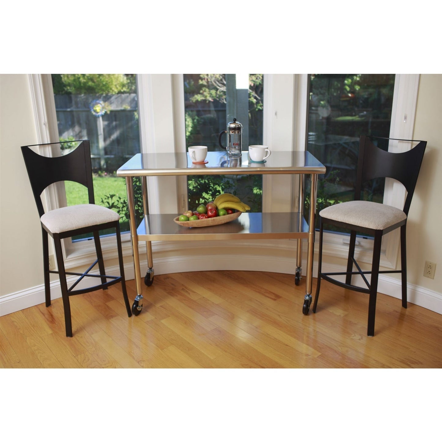 2ft x 4ft Stainless Steel Top Kitchen Prep Table with Locking Casters Wheels LuxuryLifeWay Online Store