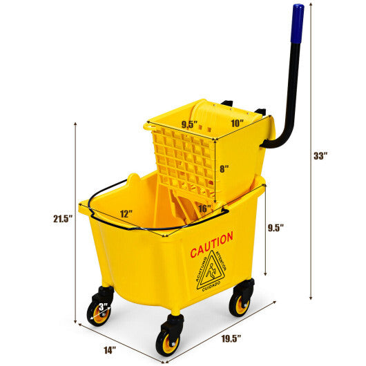 26 Quart Side Press Wringer Commercial Mop Bucket LuxuryLifeWay Online Store