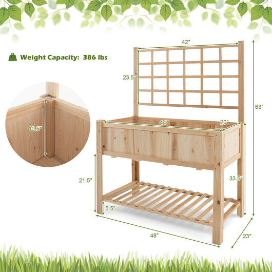 Raised Garden Bed Elevated Wooden Planter Box with Trellis LuxuryLifeWay Online Store