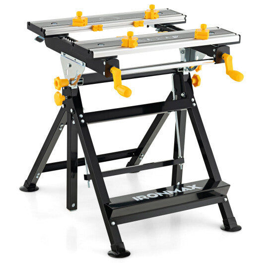 Folding Work Table with Tiltable Platform and 7-level Adjustable Height-Black LuxuryLifeWay Online Store
