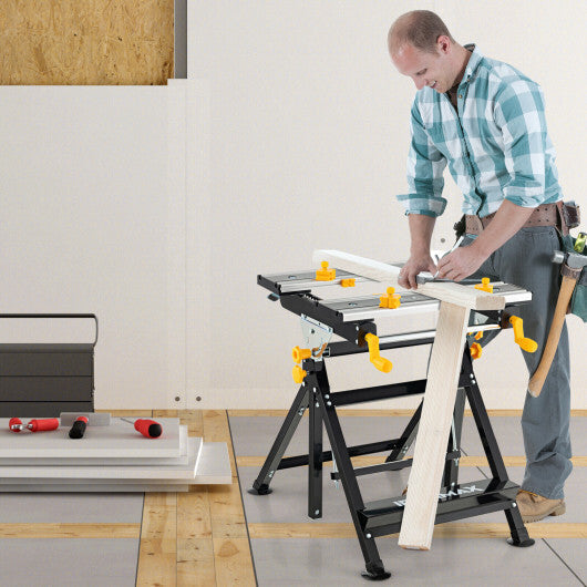 Folding Work Table with Tiltable Platform and 7-level Adjustable Height-Black LuxuryLifeWay Online Store