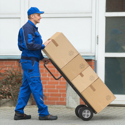 P-Handle Sack Truck with 10 Inch Wheels and Foldable Load Area-Red LuxuryLifeWay Online Store