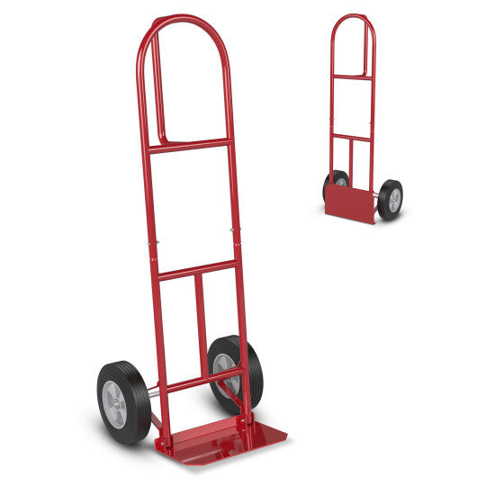 P-Handle Sack Truck with 10 Inch Wheels and Foldable Load Area-Red LuxuryLifeWay Online Store