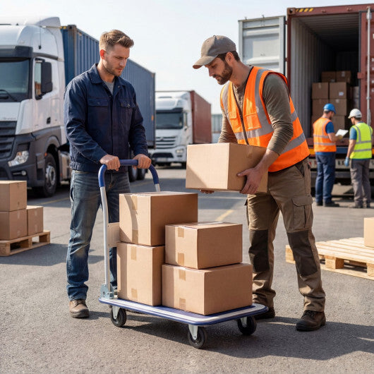 Folding Platform Hand Truck with Collapsible Bed & 4 Wheels for Moving Warehouse-Blue LuxuryLifeWay Online Store