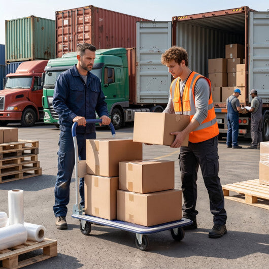 Folding Platform Hand Truck with 4 Wheels & Collapsible Bed for Moving Warehouse-Blue LuxuryLifeWay Online Store