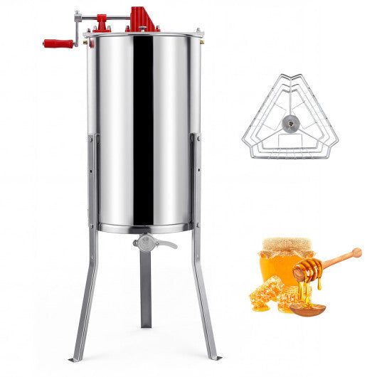 3 Frame Manual Honey Extractor with Bottom Gravity Flow Gate and Clear Lid for Home Apiary LuxuryLifeWay Online Store