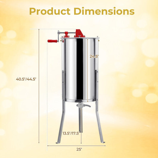 3 Frame Manual Honey Extractor with Bottom Gravity Flow Gate and Clear Lid for Home Apiary LuxuryLifeWay Online Store