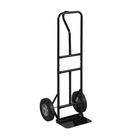 Metal Hand Truck Heavy-Duty 600 LBS Moving Dolly Cart with P-Handle and 10inch Rubber Wheels-Black LuxuryLifeWay Online Store