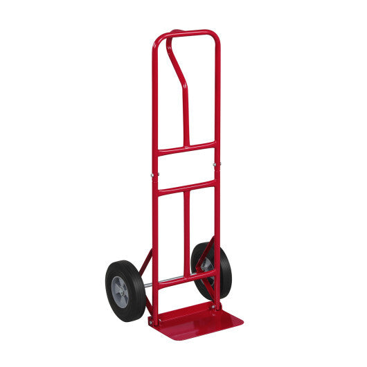 Metal Hand Truck Heavy-Duty 600 LBS Moving Dolly Cart with P-Handle and 10inch Rubber Wheels-Black LuxuryLifeWay Online Store