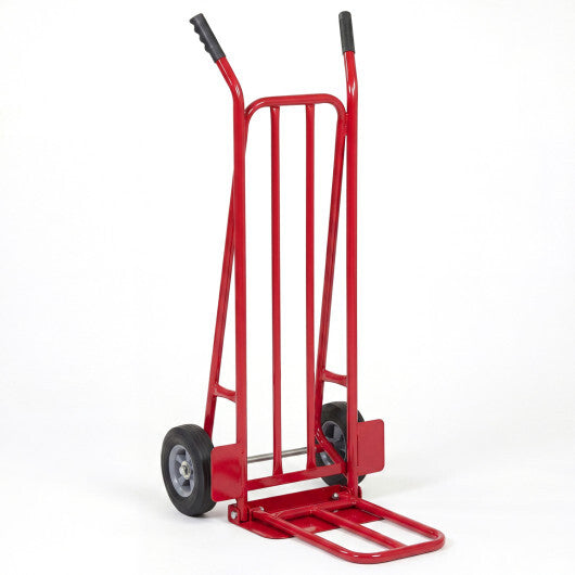 Heavy Duty Hand Truck Dolly with Dual Foldable Nose Plates-Red LuxuryLifeWay Online Store