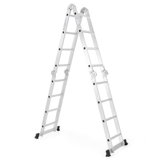 15 Feet Folding Aluminum Ladder with Safe Locking Hinge LuxuryLifeWay Online Store