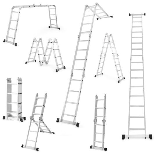 15 Feet Folding Aluminum Ladder with Safe Locking Hinge LuxuryLifeWay Online Store