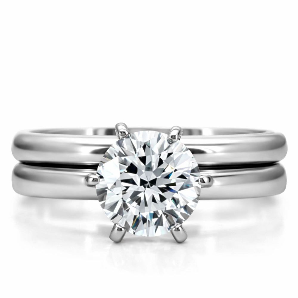 TK097 - High polished (no plating) Stainless Steel Ring with AAA Grade CZ  in Clear LuxuryLifeWay Online Store