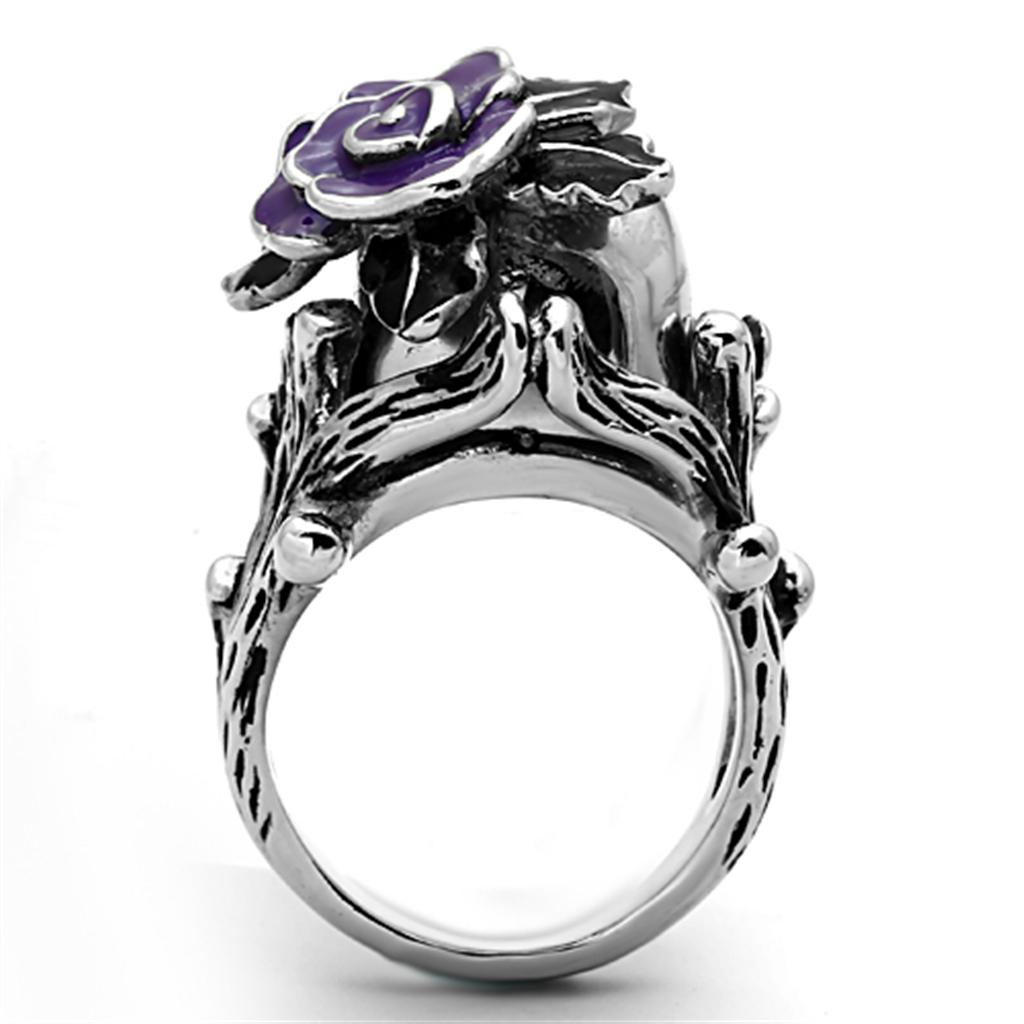 TK1122 - High polished (no plating) Stainless Steel Ring with Top Grade Crystal  in Emerald LuxuryLifeWay Online Store