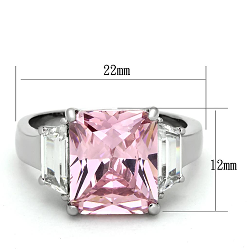 TK1224 - High polished (no plating) Stainless Steel Ring with AAA Grade CZ  in Rose LuxuryLifeWay Online Store