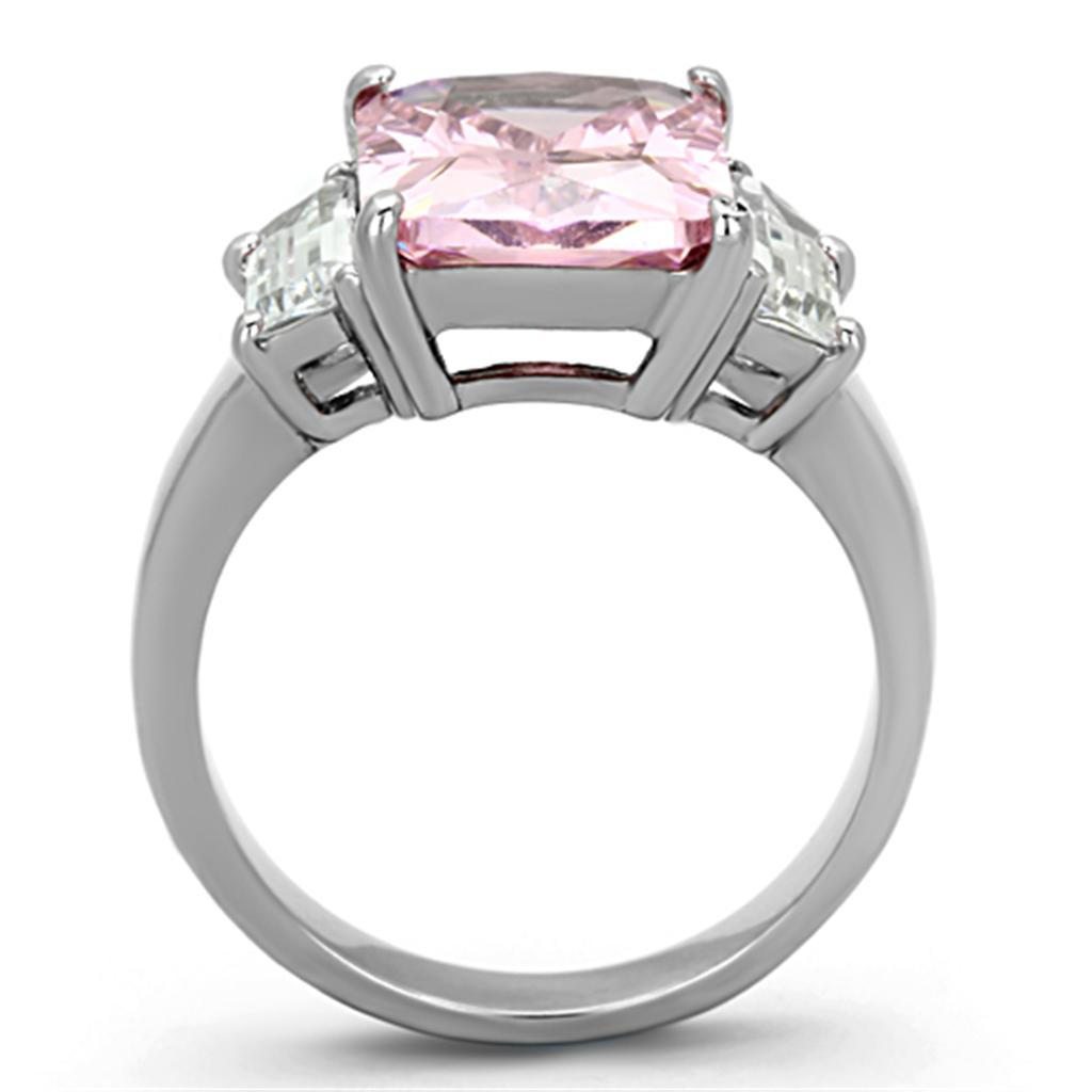 TK1224 - High polished (no plating) Stainless Steel Ring with AAA Grade CZ  in Rose LuxuryLifeWay Online Store