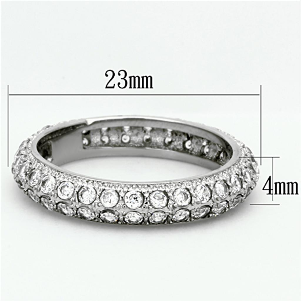 TK1225 - High polished (no plating) Stainless Steel Ring with AAA Grade CZ  in Clear LuxuryLifeWay Online Store