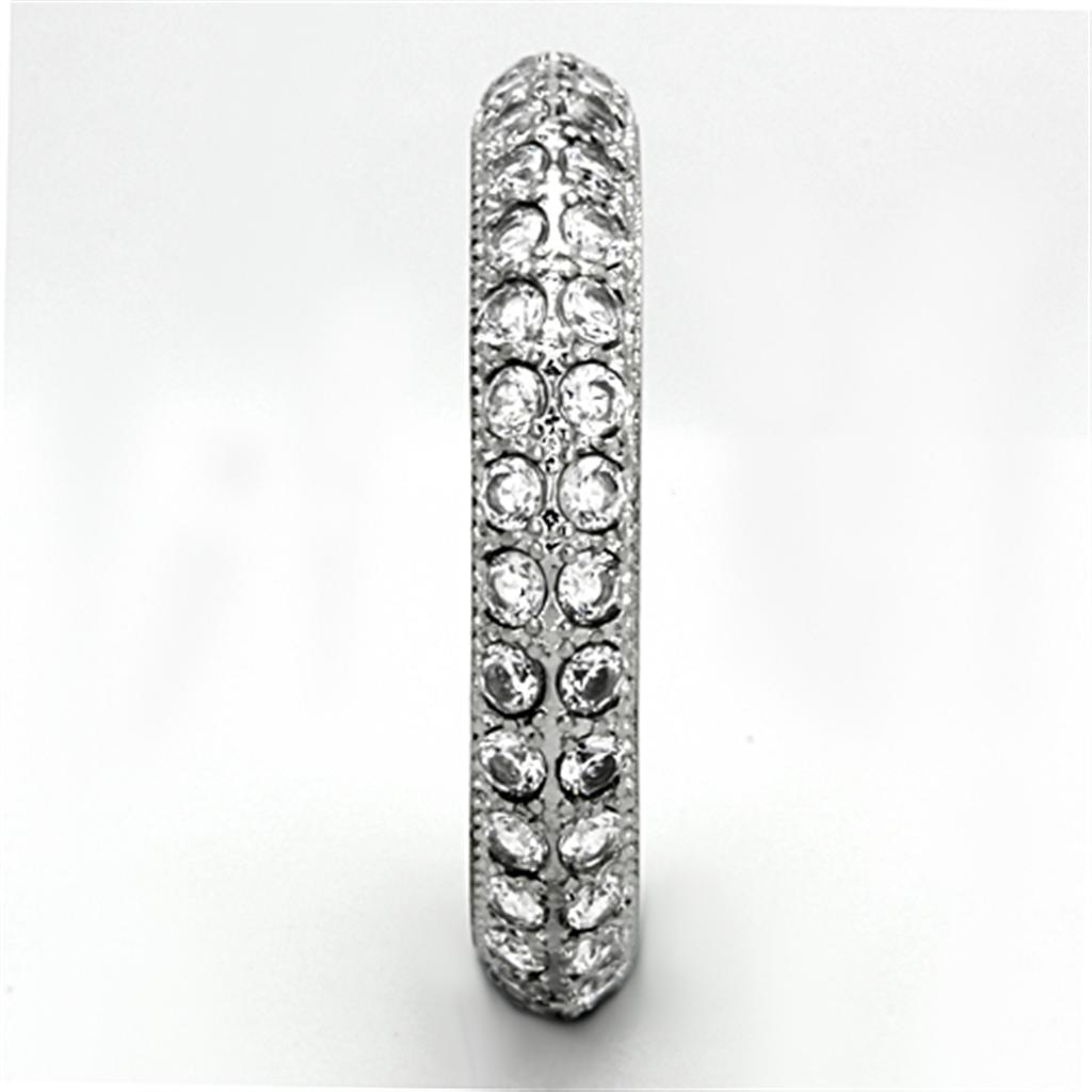 TK1225 - High polished (no plating) Stainless Steel Ring with AAA Grade CZ  in Clear LuxuryLifeWay Online Store