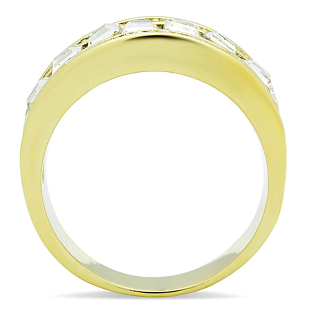 TK1386 - IP Gold(Ion Plating) Stainless Steel Ring with Top Grade Crystal  in Clear LuxuryLifeWay Online Store