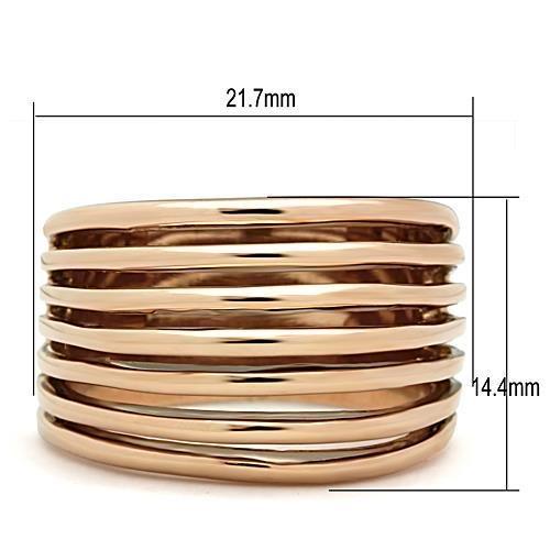 TK1414 - IP Rose Gold(Ion Plating) Stainless Steel Ring with No Stone LuxuryLifeWay Online Store