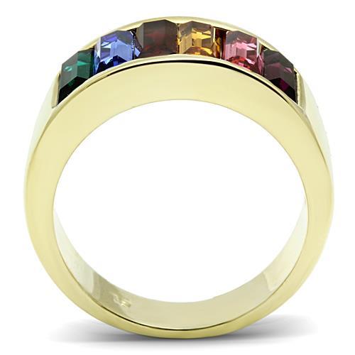 TK1415 - IP Gold(Ion Plating) Stainless Steel Ring with Top Grade Crystal  in Multi Color LuxuryLifeWay Online Store