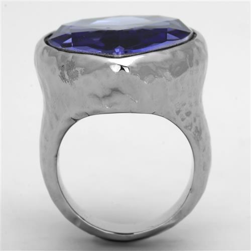 TK1426 - High polished (no plating) Stainless Steel Ring with Top Grade Crystal  in Tanzanite LuxuryLifeWay Online Store
