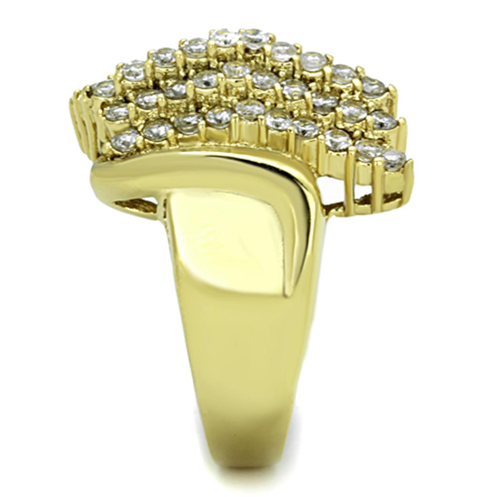 TK1554 - IP Gold(Ion Plating) Stainless Steel Ring with AAA Grade CZ  in Clear LuxuryLifeWay Online Store
