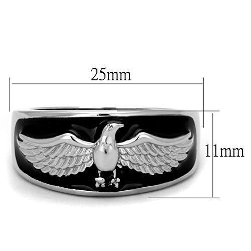 TK1597 - High polished (no plating) Stainless Steel Ring with Epoxy  in Jet LuxuryLifeWay Online Store