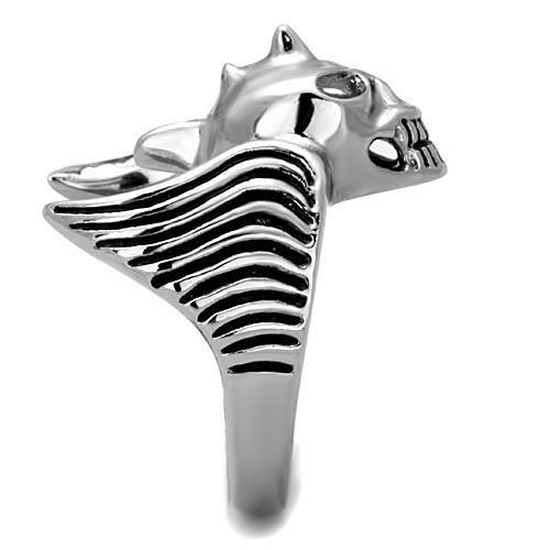 TK1599 - High polished (no plating) Stainless Steel Ring with Epoxy  in Jet LuxuryLifeWay Online Store