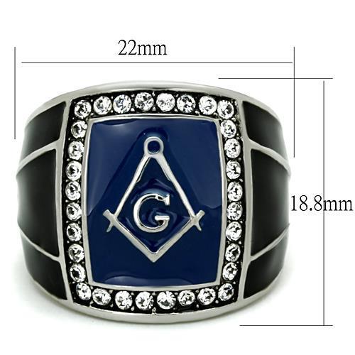 TK1612 - High polished (no plating) Stainless Steel Ring with Top Grade Crystal  in Clear LuxuryLifeWay Online Store