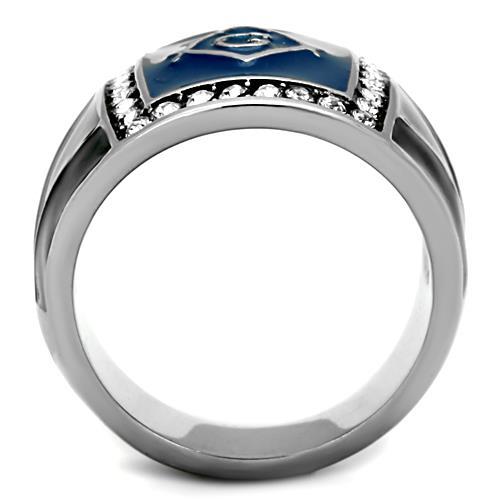 TK1612 - High polished (no plating) Stainless Steel Ring with Top Grade Crystal  in Clear LuxuryLifeWay Online Store