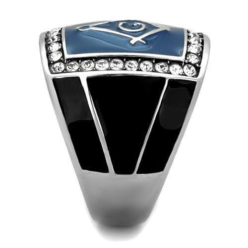 TK1612 - High polished (no plating) Stainless Steel Ring with Top Grade Crystal  in Clear LuxuryLifeWay Online Store