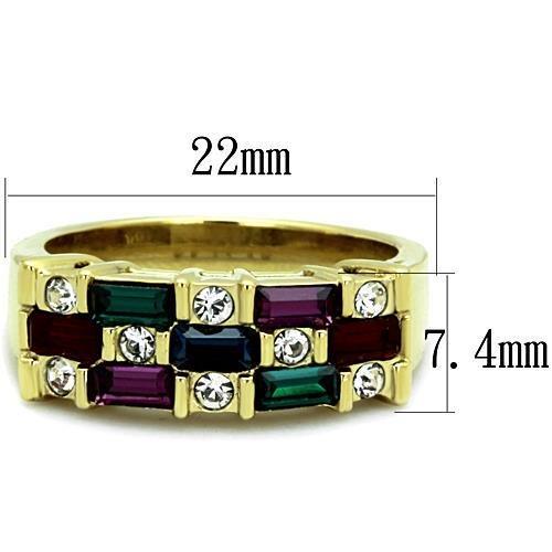 TK1719 - IP Gold(Ion Plating) Stainless Steel Ring with Top Grade Crystal  in Multi Color LuxuryLifeWay Online Store