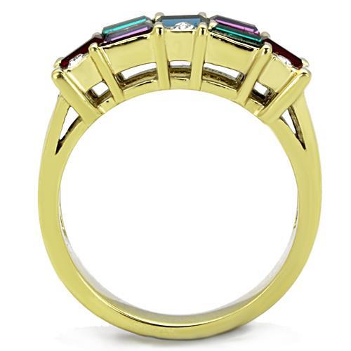 TK1719 - IP Gold(Ion Plating) Stainless Steel Ring with Top Grade Crystal  in Multi Color LuxuryLifeWay Online Store