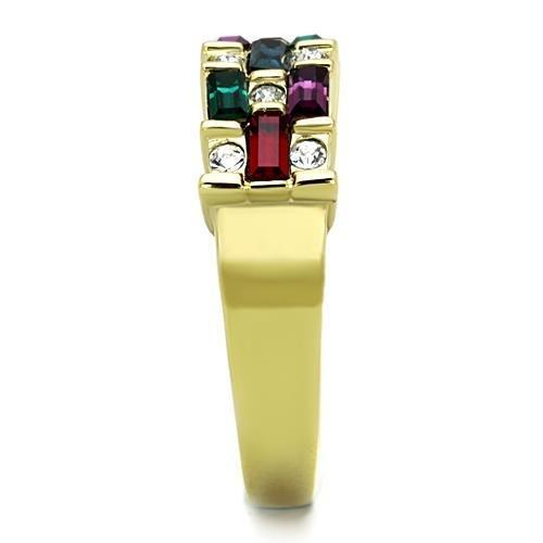 TK1719 - IP Gold(Ion Plating) Stainless Steel Ring with Top Grade Crystal  in Multi Color LuxuryLifeWay Online Store