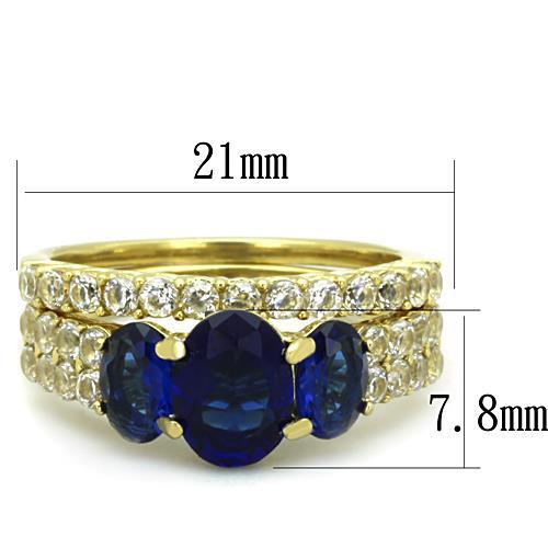 TK1720 - IP Gold(Ion Plating) Stainless Steel Ring with Synthetic Synthetic Glass in Montana LuxuryLifeWay Online Store
