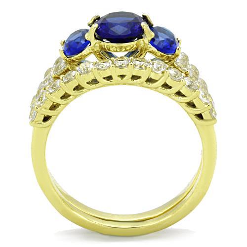 TK1720 - IP Gold(Ion Plating) Stainless Steel Ring with Synthetic Synthetic Glass in Montana LuxuryLifeWay Online Store