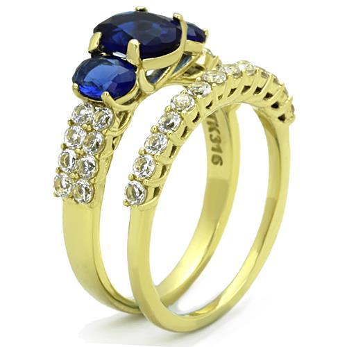 TK1720 - IP Gold(Ion Plating) Stainless Steel Ring with Synthetic Synthetic Glass in Montana LuxuryLifeWay Online Store