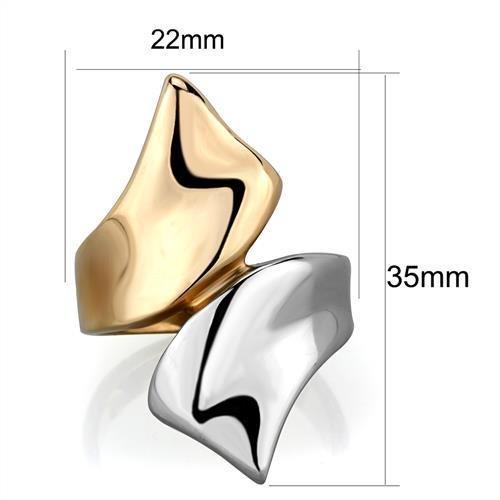 TK1793 - Two-Tone IP Rose Gold Stainless Steel Ring with No Stone LuxuryLifeWay Online Store