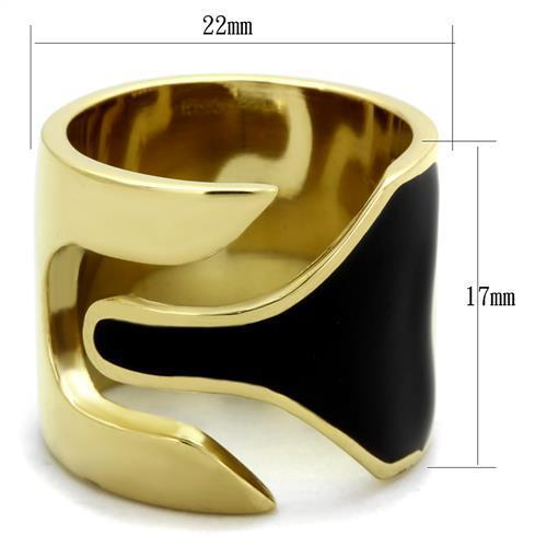 TK1860 - IP Gold(Ion Plating) Stainless Steel Ring with Epoxy  in Jet LuxuryLifeWay Online Store