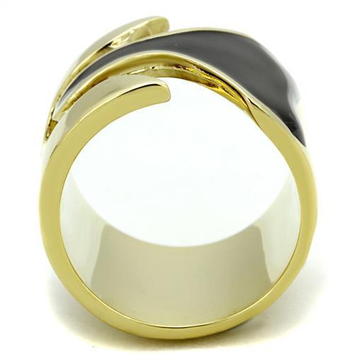 TK1860 - IP Gold(Ion Plating) Stainless Steel Ring with Epoxy  in Jet LuxuryLifeWay Online Store