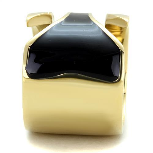 TK1860 - IP Gold(Ion Plating) Stainless Steel Ring with Epoxy  in Jet LuxuryLifeWay Online Store