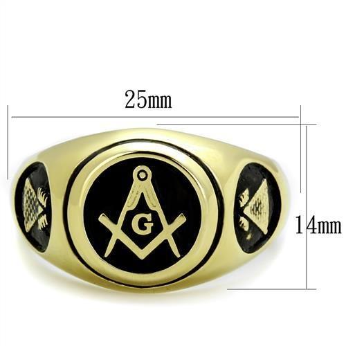 TK2050 - IP Gold(Ion Plating) Stainless Steel Ring with No Stone LuxuryLifeWay Online Store