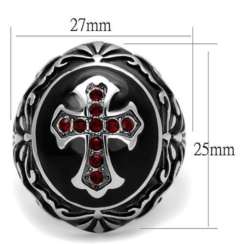 TK2229 - High polished (no plating) Stainless Steel Ring with Top Grade Crystal  in Siam LuxuryLifeWay Online Store