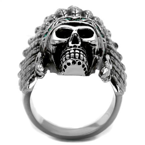 TK2245 - High polished (no plating) Stainless Steel Ring with Top Grade Crystal  in Emerald LuxuryLifeWay Online Store