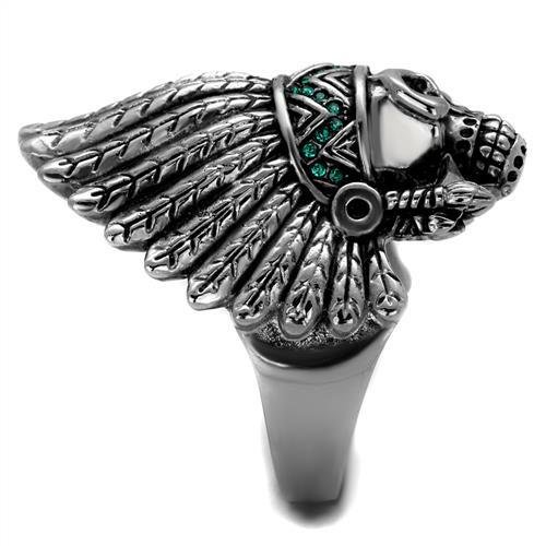 TK2245 - High polished (no plating) Stainless Steel Ring with Top Grade Crystal  in Emerald LuxuryLifeWay Online Store