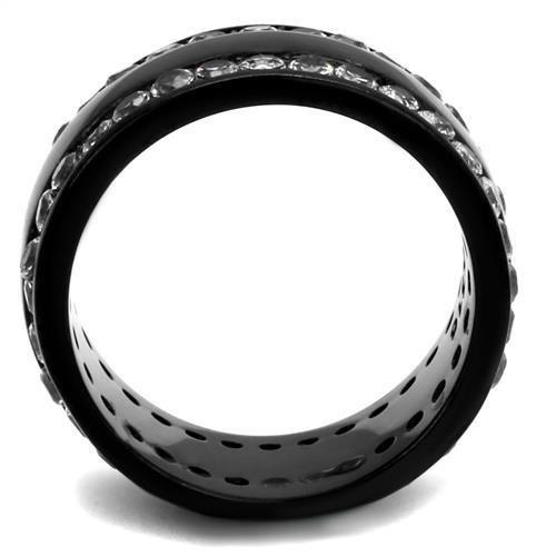 TK2290 - IP Black(Ion Plating) Stainless Steel Ring with AAA Grade CZ  in Clear LuxuryLifeWay Online Store