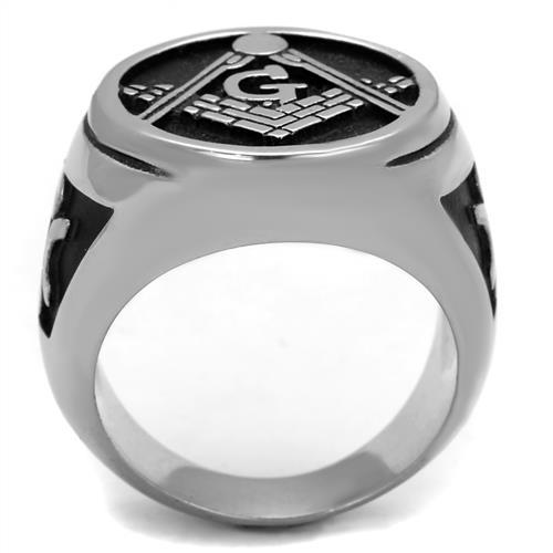 TK2315 - High polished (no plating) Stainless Steel Ring with Epoxy  in Jet LuxuryLifeWay Online Store