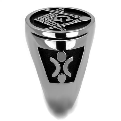 TK2315 - High polished (no plating) Stainless Steel Ring with Epoxy  in Jet LuxuryLifeWay Online Store