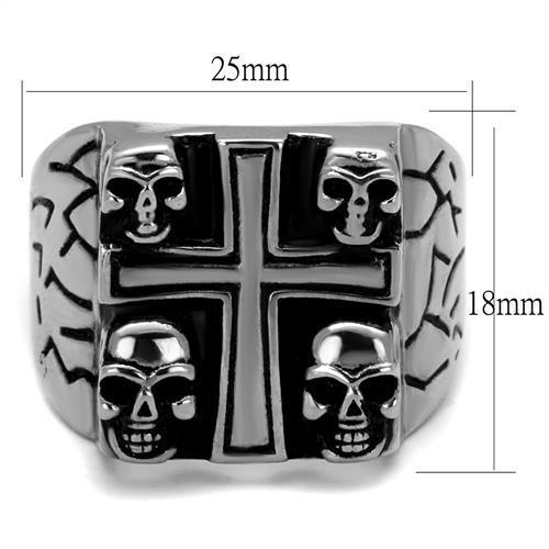 TK2316 - High polished (no plating) Stainless Steel Ring with Epoxy  in Jet LuxuryLifeWay Online Store